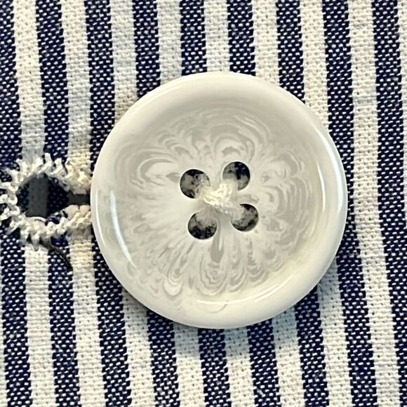 ALAN FLUSSER Blazer Suit Jacket Men's Size 46L Navy White Striped Notched Lapel - Picture 4 of 12